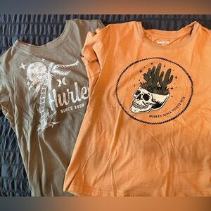 Pair of Hurley graphic tees